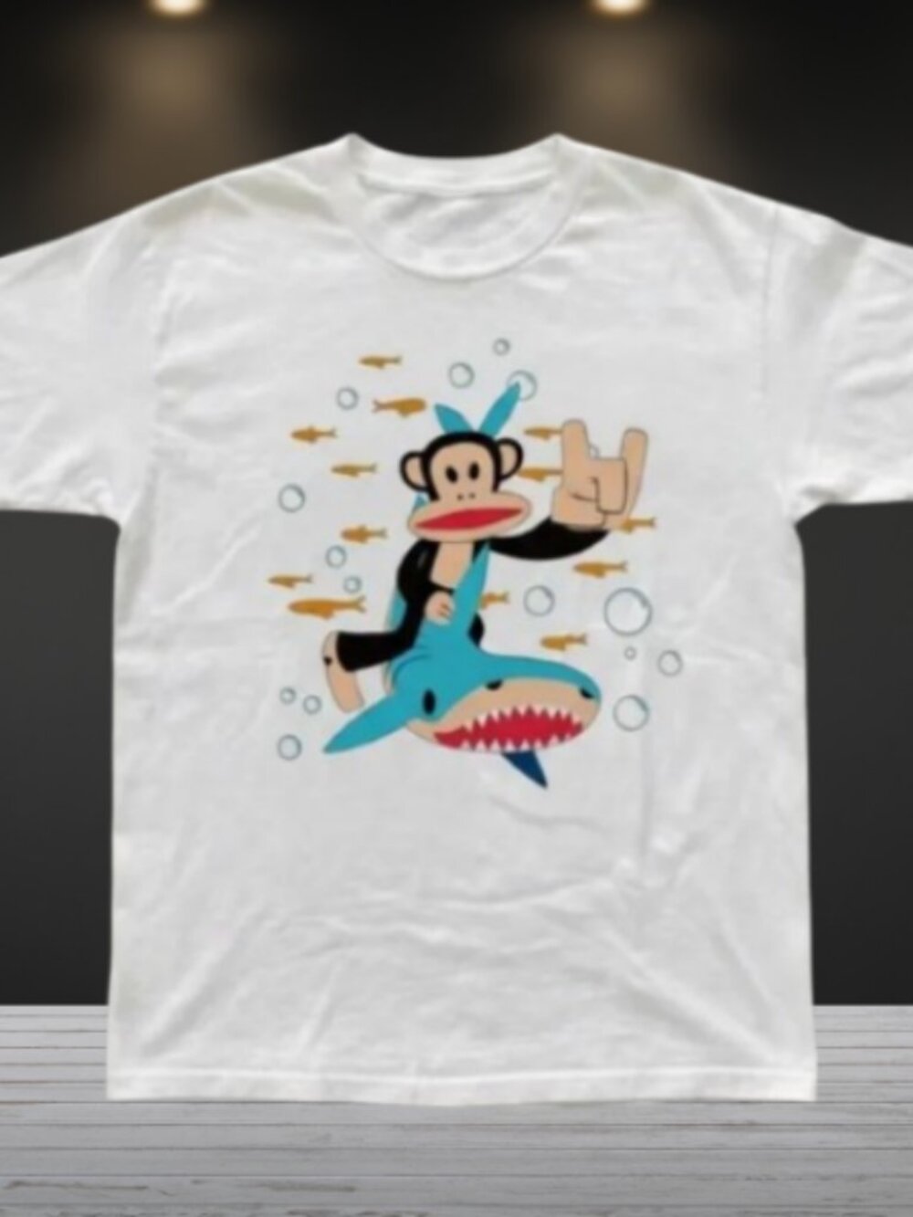 Paul Frank Julius Monkey Riding Shark T Shirt
